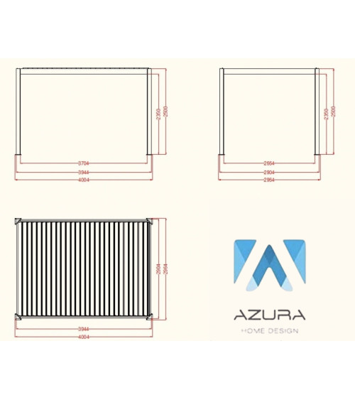 Pergola Angie bioclimatica 3x4 m 4 tende e illuminazione LED