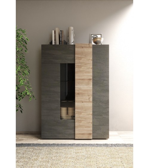 Vitrine 2 portes VENUS Titan/Kadiz 121x169cm