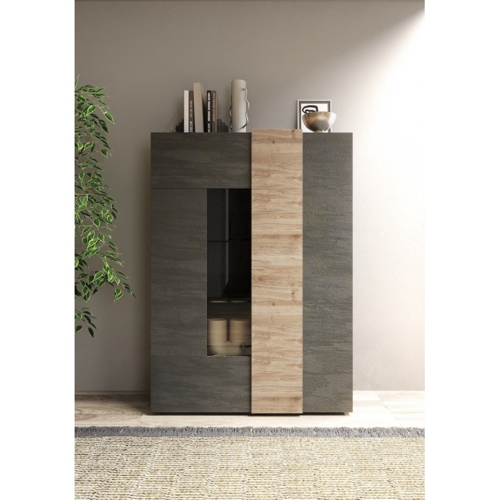 Vitrine 2 portes VENUS Titan/Kadiz 121x169cm