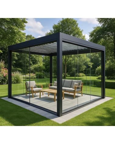 Pergola Diane en verre 3x3m en aluminium