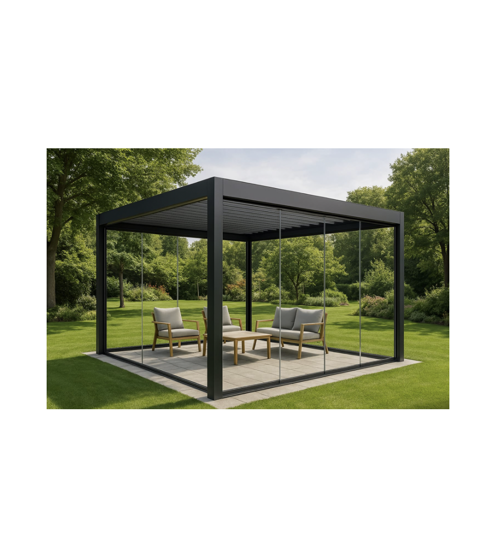 Pergola/Veranda Diane 3x4 m – van glas en aluminium