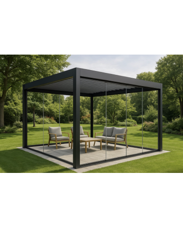 Pergola/Veranda Diane in vetro 3x4m in alluminio