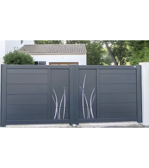 Portail Clara 150x300/350 cm en aluminium à deux vantaux