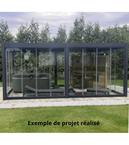Pérgola / Varanda Annie Branca 4x4 m – em vidro e alumínio