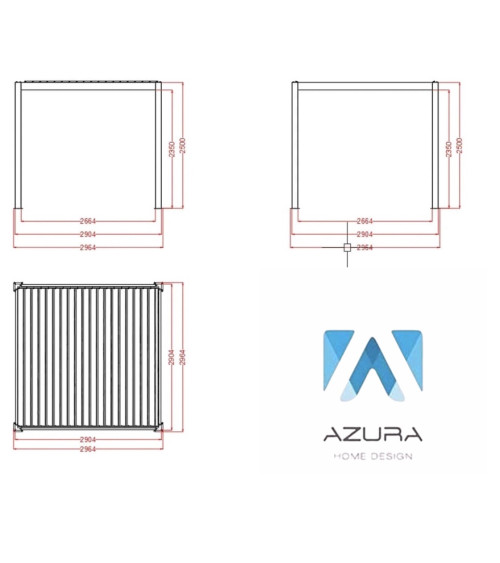 Pérgola Patrice 3x3 m motorizada – em alumínio, com 2 estores