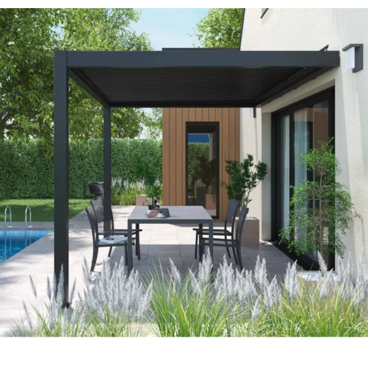 Pérgola Anna motorizada 4x3 m em alumínio com 1 estore