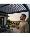 Pérgola Angie bioclimática motorizada 3x3 – 2 toldos y iluminación LED