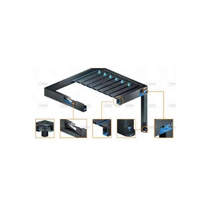 Pergola Angie motorisée bioclimatique 3x4 m - 2 stores et éclairage LED