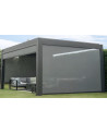 Pergola bioclimatica Jane 4x4 m con lamelle e 3 tende motorizzate in alluminio
