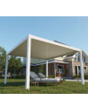 Pergola bioclimatica Jane 4x4m bianco - in alluminio con 3 tende