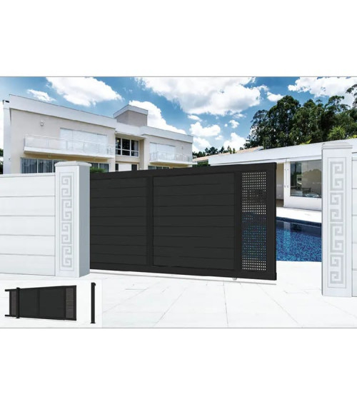 Portón Pragua corredero de aluminio 350x160 cm