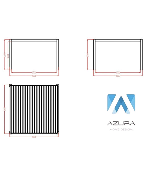 Pergola Patrice moottoroitu – 4x4 m alumiinia, 2 kaihtimella