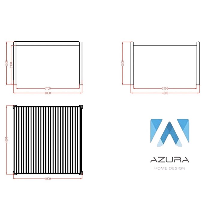 Pérgola Patrice motorizada – 4x4 m em alumínio com 2 estores