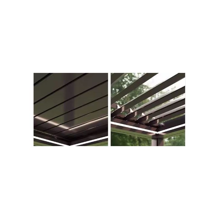 Pergola Ibiza 5x4 adossée en aluminium avec 1 stores 4M