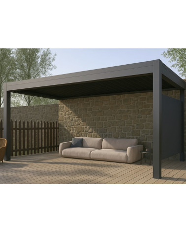 Pergola Ibiza 5x4 adossée en aluminium avec 2 stores