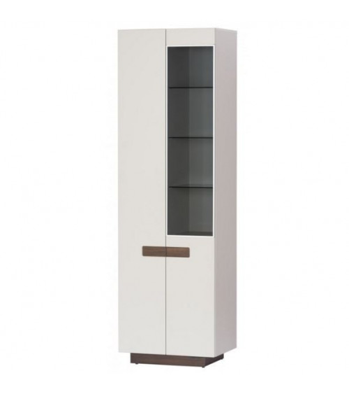 Columna-Vitrina 2 puertas KASHMIR blanco lacado 60 x 196 x 41 cm
