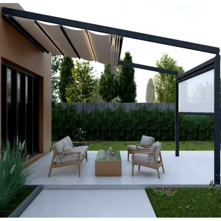 Pergola Elisa in Alluminio 4x4 m Motorizzata con LED