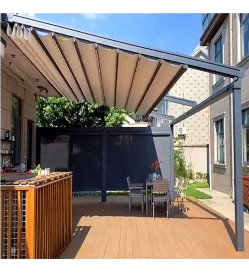 Pergola Elisa III – 4 × 5 m in aluminium met uitschuifbaar dak en LED-verlichting