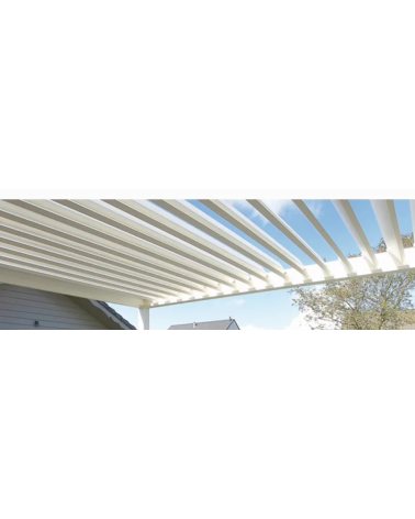 Pérgola Jane branca 4x4 m em alumínio com 3 estores laterais