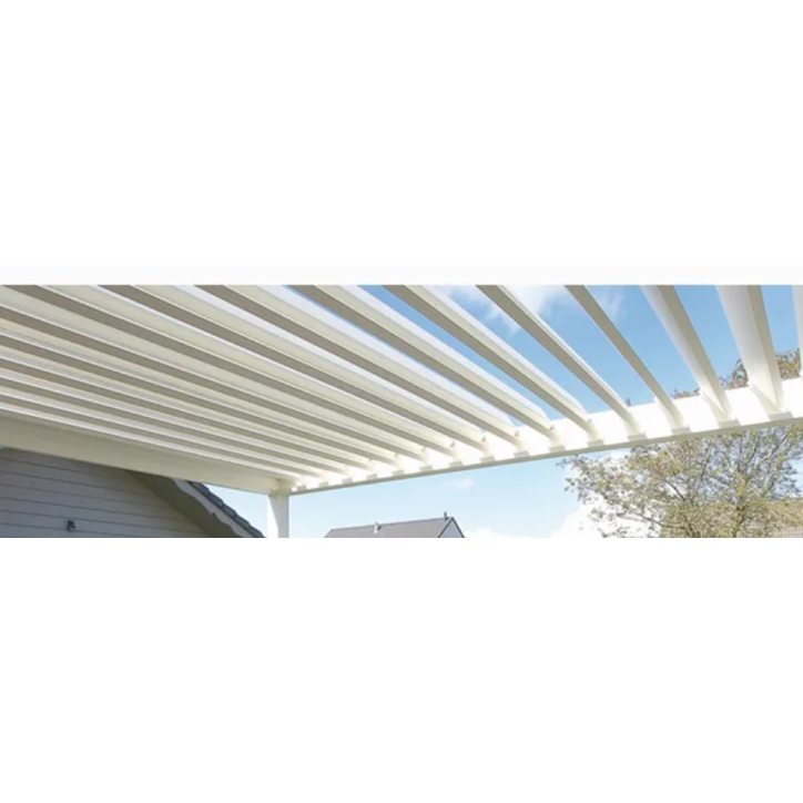Pérgola bioclimática Jane 4x4 m blanco - de aluminio con 3 toldos