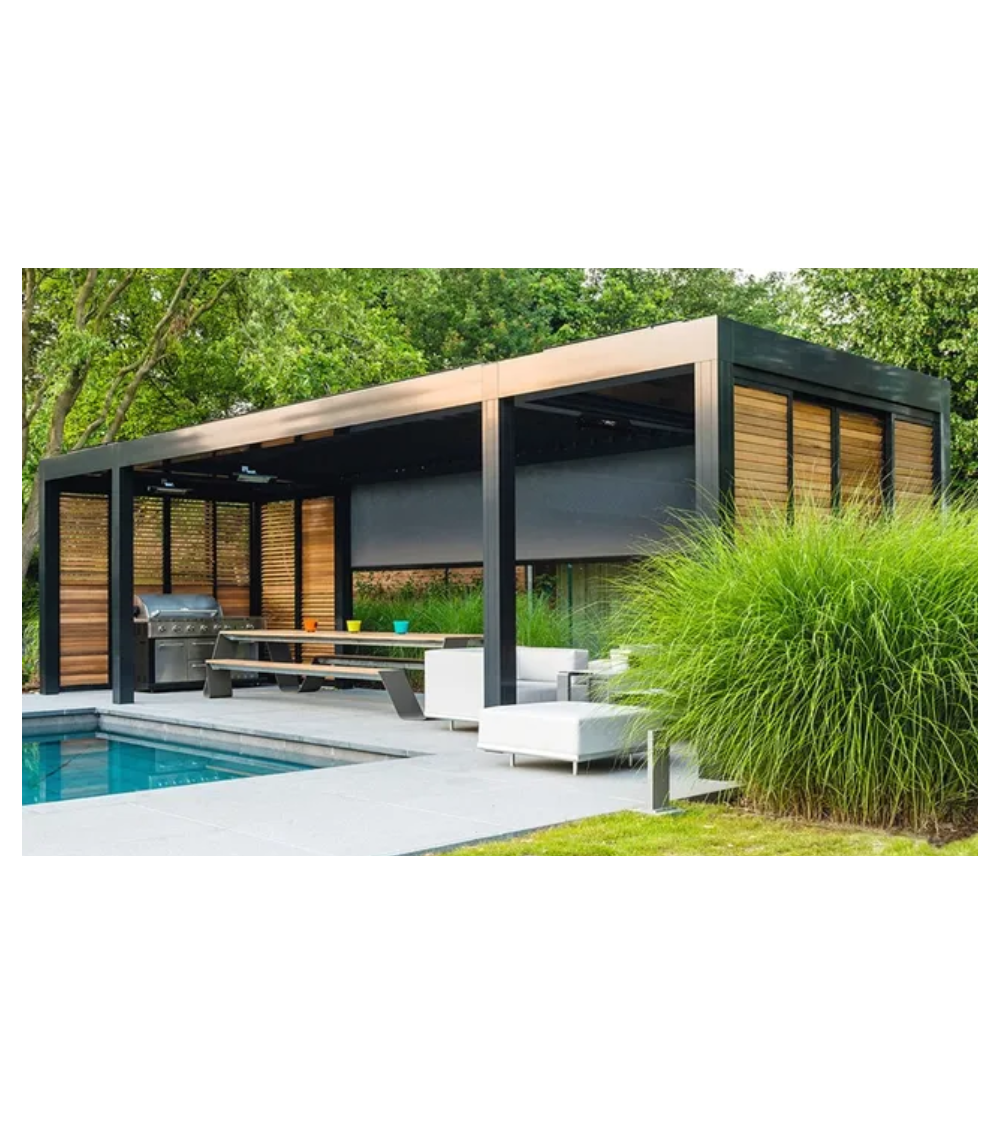 Pergolato Elite 8x3 m in alluminio premium + lamelle motorizzate