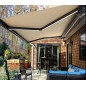 Tenda da sole beige 4×3 m con cassonetto integrale motorizzata con LED - Eliott