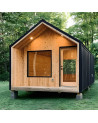 Estudio de jardín de 12m² en madera de Hemlock con revestimiento de aluminio