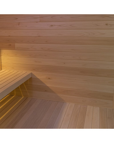 Studio da giardino 12m² in legno di Hemlock con rivestimento in alluminio