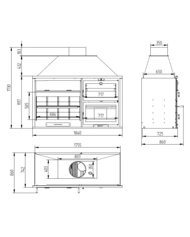 Barbecue Thibault - 90 cm e Forno com placa de 60 cm