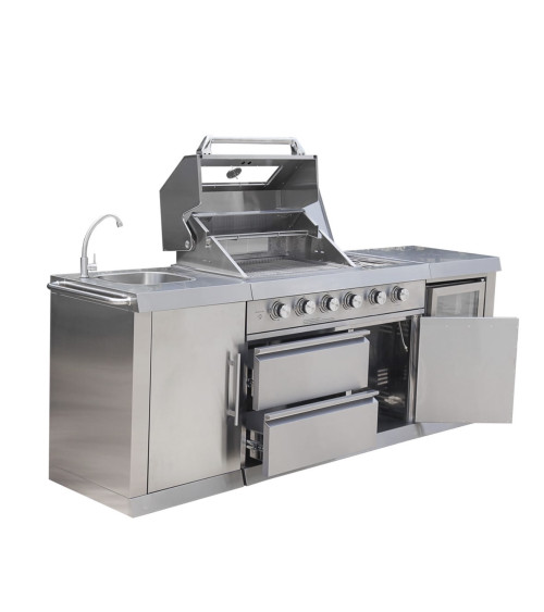 Cocina de exterior BBQ Élio - 243,5 x 60 x H119 cm