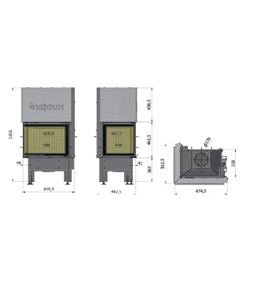 Insert cheminée Smart 2LXTh en céramique noire