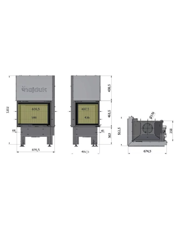 Insert cheminée Smart 2LXTh en céramique noire
