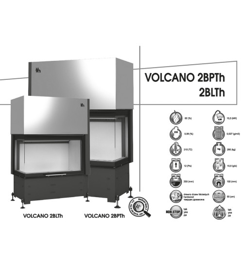Insert cheminée Volcano 2BLTh - 10,5 Kw