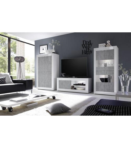 Salon complet BASIC blanc béton