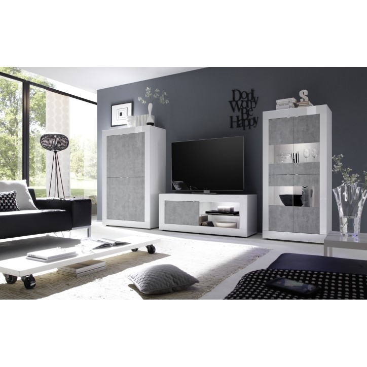Salon complet BASIC blanc béton