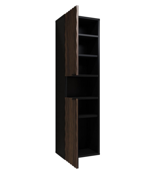 Conjunto de casa de banho BUENO WHITE LACQUER L80 com 1 coluna de base, 1 espelho de maquilhagem e 1 móvel alto