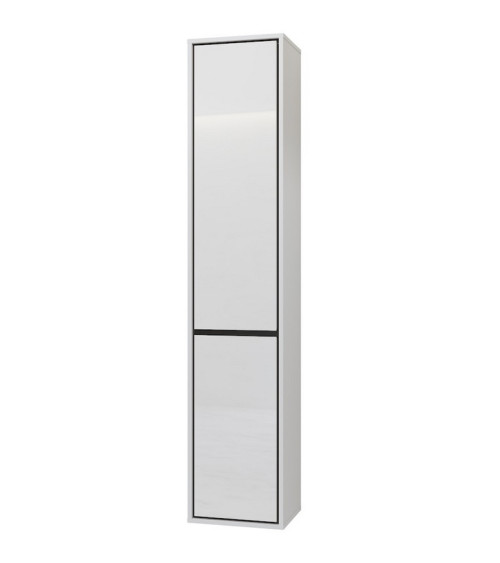 BUENO WIT LACQUER badkamerset L80 met 1 kolomvoet, 1 kapspiegel en 1 hoge kast
