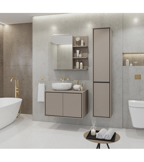 Set da bagno Irvine Taupe - 78x51x48cm