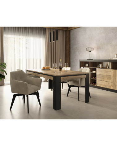 BUENO WHITE LACQUER -kylpyhuonesarja L80, jossa on 1 jalustapylväs, 1 turhamaisuuspeili ja 1 korkea kaappi.