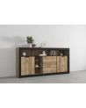 Conjunto de comedor Tudor - roble y negro