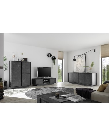 Salon complet VISCONTE effet marbre noir