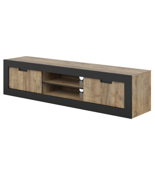 Ensemble BUENO BLANC LAQUE salle de bain L80 avec 1 colonne basse, 1 miroir-armoire et 1 meuble haut