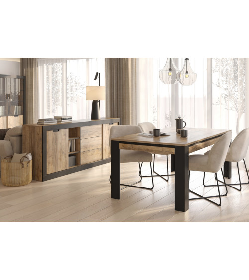 Conjunto de casa de banho BUENO WHITE LACQUER L80 com 1 coluna de base, 1 espelho de maquilhagem e 1 móvel alto