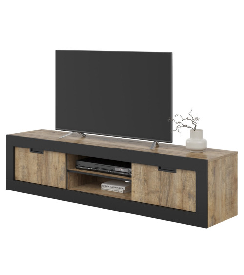 Ensemble BUENO BLANC LAQUE salle de bain L80 avec 1 colonne basse, 1 miroir-armoire et 1 meuble haut