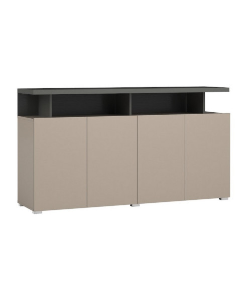 BUENO WIT LACQUER badkamerset L80 met 1 kolomvoet, 1 kapspiegel en 1 hoge kast