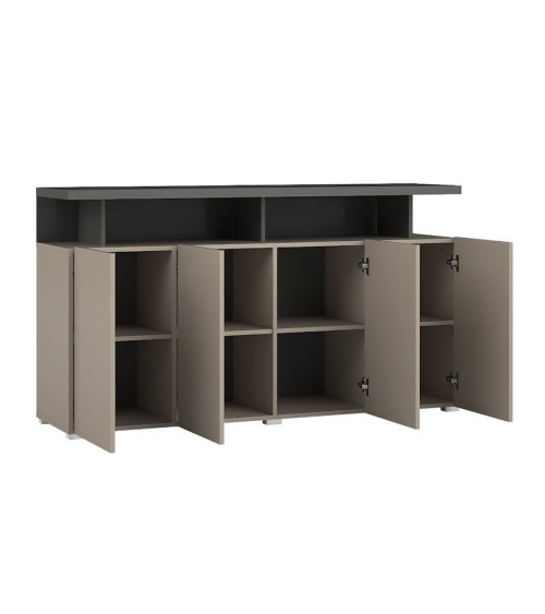 BUENO WIT LACQUER badkamerset L80 met 1 kolomvoet, 1 kapspiegel en 1 hoge kast