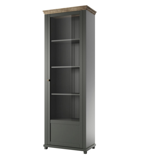BUENO WIT LACQUER badkamerset L80 met 1 kolomvoet, 1 kapspiegel en 1 hoge kast