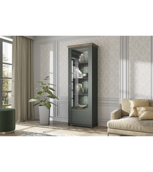 Ensemble BUENO BLANC LAQUE salle de bain L80 avec 1 colonne basse, 1 miroir-armoire et 1 meuble haut