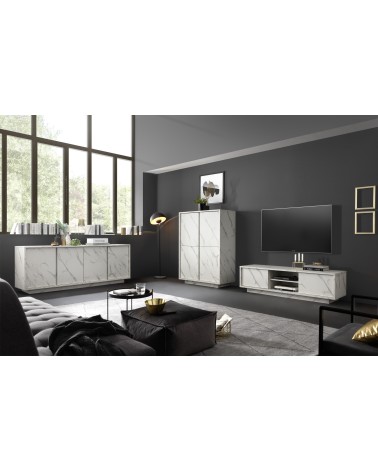 Salon complet VISCONTE effet marbre blanc