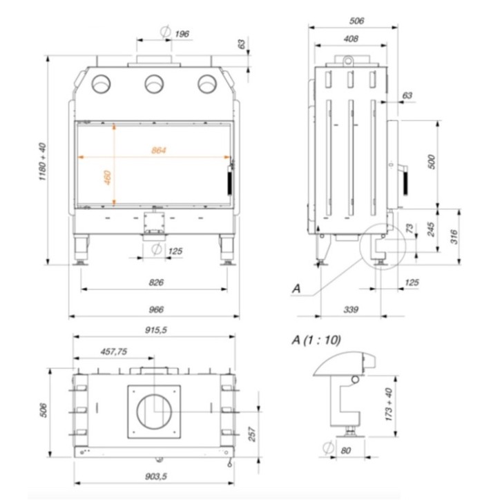 Insertable de Chimenea - Colombes 19 kW